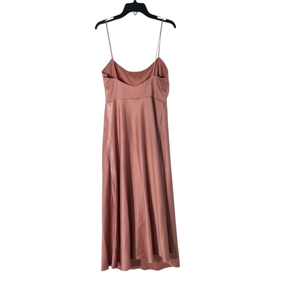 BHLDN Leti Spaghetti Strap Satin Charmeuse Midi Dress in Sedona - Picture 3 of 12
